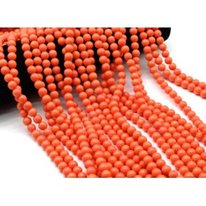 Бусины стеклянные шарик 8мм цвет оранжевый, 37,5см, 50 бусин (иск.)