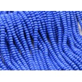 Бусины стеклянные рондель 8мм цвет васильковый, 37см, 75 бусин (иск.)