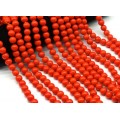 Бусины стеклянные шарик 10мм цвет оранжевый, 37см, 40 бусины (иск.)