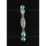 Браслет гематит тонир. рондель, майорка шарик 8мм, бусина ажурная 18мм