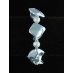 Браслет жемчуг-барокко (имитация), акрил шарик 8мм, цвет голубой