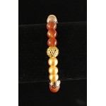 Браслет сердолик, лава, майорка (шарик 8мм), бусина ажурная 10мм