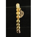 Браслет яшма песочная, гематит, майорка, шарик 8мм, с подвеской