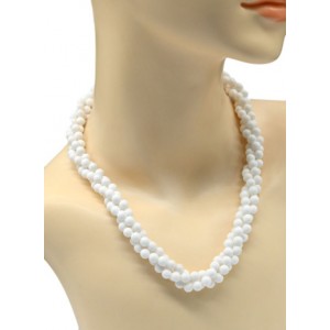 Бусы из агата белого (имитация) 3 нити шарик 6мм, 48см