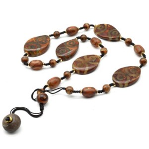 Бусы с подвеской из агата тибетского овал 22*33мм, 57см Бусы с подвеской из агата тибетского овал 22*33мм, 57см