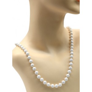 Бусы шарик 8мм из агата белого (имитация), 60см