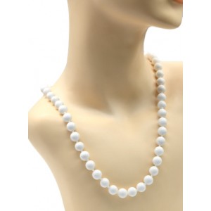 Бусы шарик 10мм из агата белого (имитация), 56см