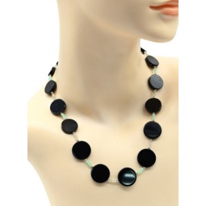 Бусы из агата круг 12-20мм с цирконом, 49см Бусы из агата круг 12-20мм с цирконом, 49см