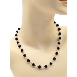 Бусы из агата шарик гр.7,5мм с фианитами, 47см Бусы из агата шарик гр.7,5мм с фианитами, 47см