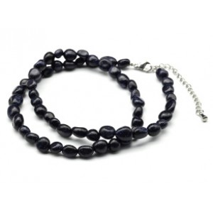 Бусы из авантюрина синего галтовка, 41см (иск.)