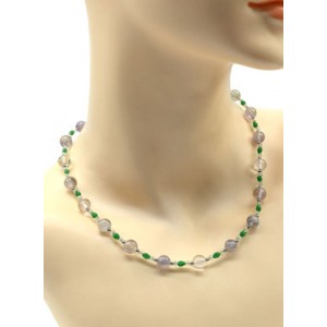 Бусы из аметрина шарик 8мм с цирконами, 45см Бусы из аметрина шарик 8мм с цирконами, 45см