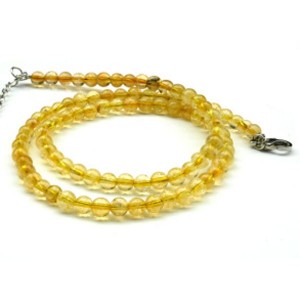 Бусы из цитрина шарик 5мм, 44см