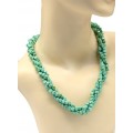 Бусы из бирюзы иранской (имитация) 3 нити кубик 6мм, 50см