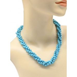 Бусы из бирюзы (имитация) 3 нити шарик 6мм, 48см