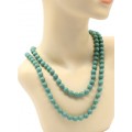 Бусы шарик 10мм из бирюзы (имитация) 110-120см