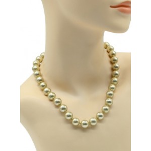 Бусы из майорки шарик 12мм оливковый, 46см (иск.) Бусы из майорки шарик 12мм оливковый, 46см (иск.)