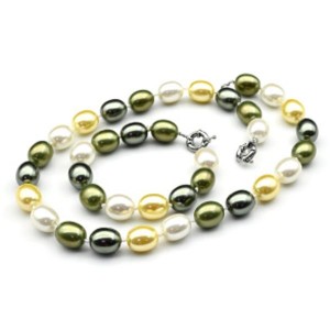 Комплект: бусы, браслет из майорки овал 13*15мм цвет ассорти, 47; 20см (иск.)