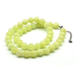 Бусы из кальцита шарик 10мм цвет салатовый, 44см