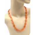 Бусы из кальцита овал 13*18мм цвет оранжевый, 53см