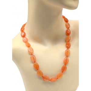 Бусы из кальцита овал 13*18мм цвет оранжевый, 53см