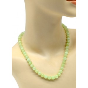 Бусы из кальцита шарик 8мм цвет салатовый, 48см