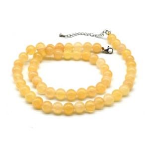 Бусы из кальцита шарик 8мм цвет желтый, 48см