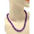 Бусы из кальцита шарик 8мм цвет фиолетовый, 47см