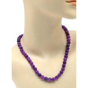 Бусы из кальцита шарик 8мм цвет фиолетовый, 47см