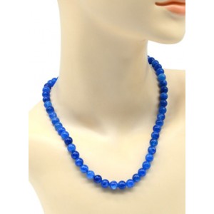 Бусы из кальцита шарик 8мм цвет синий, 48см