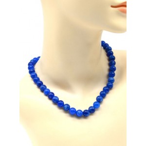 Бусы из кальцита шарик 10мм цвет синий, 44см