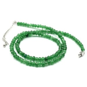 Бусы из кальцита рондель гр.4*3мм, цвет зеленый, 44,5см