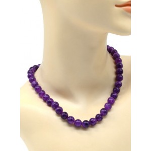 Бусы из кальцита шарик 10мм цвет фиолетовый, 44см