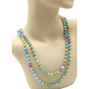 Бусы 110-120см из кальцита тонированного шарик 8мм цвет ассорти Бусы 110-120см из кальцита тонированного шарик 8мм цвет ассорти