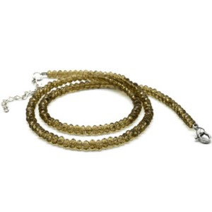 Бусы из кальцита рондель гр.4*3мм, цвет раухтопаз, 47см