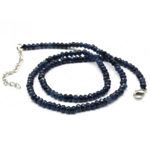 Бусы из кальцита рондель гр.4*3мм, цвет синий, 46см