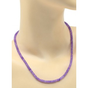 Бусы из кальцита рондель гр.4*3мм, цвет сиреневый, 46см