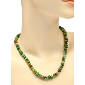 Бусы из кальцита рондель гр.7*5мм цвет зеленый, 46см