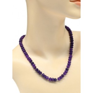 Бусы из кальцита рондель гр.7*5мм цвет фиолетовый, 47см