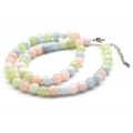 Бусы из кальцита шарик 8мм цвет голубой, розовый, мятный, 48см