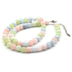 Бусы из кальцита шарик 8мм цвет голубой, розовый, мятный, 48см