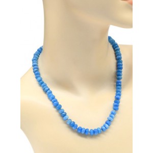 Бусы из кальцита рондель гр.7*5мм цвет голубой, 46см