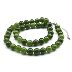 Бусы из кальцита шарик 10мм цвет оливковый, 44см