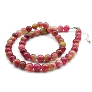 Бусы из кальцита шарик 8мм цвет клубничный, 48см