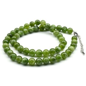 Бусы из кальцита шарик 8мм цвет оливковый, 48см Бусы из кальцита шарик 8мм цвет оливковый, 48см