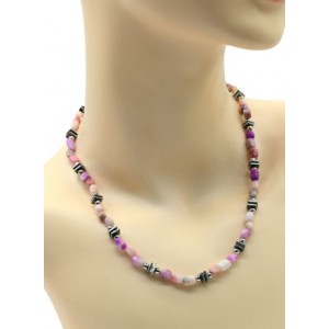 Бусы из кварца тонированного галтовка 5*7мм цвет розово-лиловый, 46см Бусы из кварца тонированного галтовка 5*7мм цвет розово-лиловый, 46см