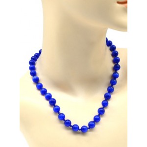 Бусы из кошачьего глаза (синт.) шарик 10мм цвет синий яркий, 45см (иск.) Бусы из кошачьего глаза (синт.) шарик 10мм цвет синий яркий, 45см (иск.)