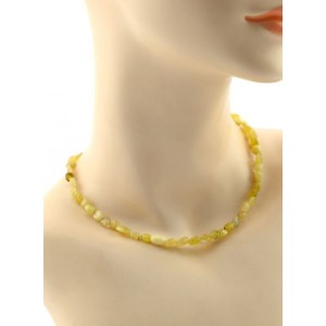 Бусы из опала желтого галтовка, 41см