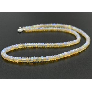 Бусы из Опала ++ огранка рондель на увеличение 45см, 9,5г Бусы из Опала ++ огранка рондель на увеличение 45см, 9,5г