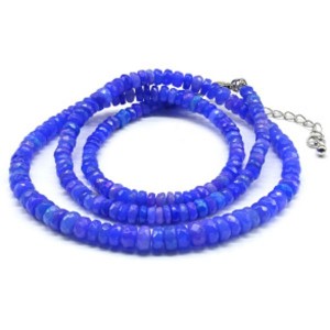 Бусы из Опала тонированного ++ диски гр.4-5мм цвет васильковый, 48см, 11г