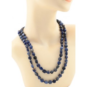 Бусы из содалита галтовка 110-120см Бусы из содалита галтовка 110-120см